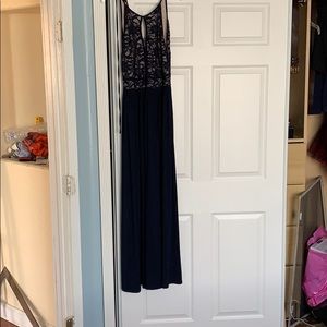 Long party dress (Navy blue)